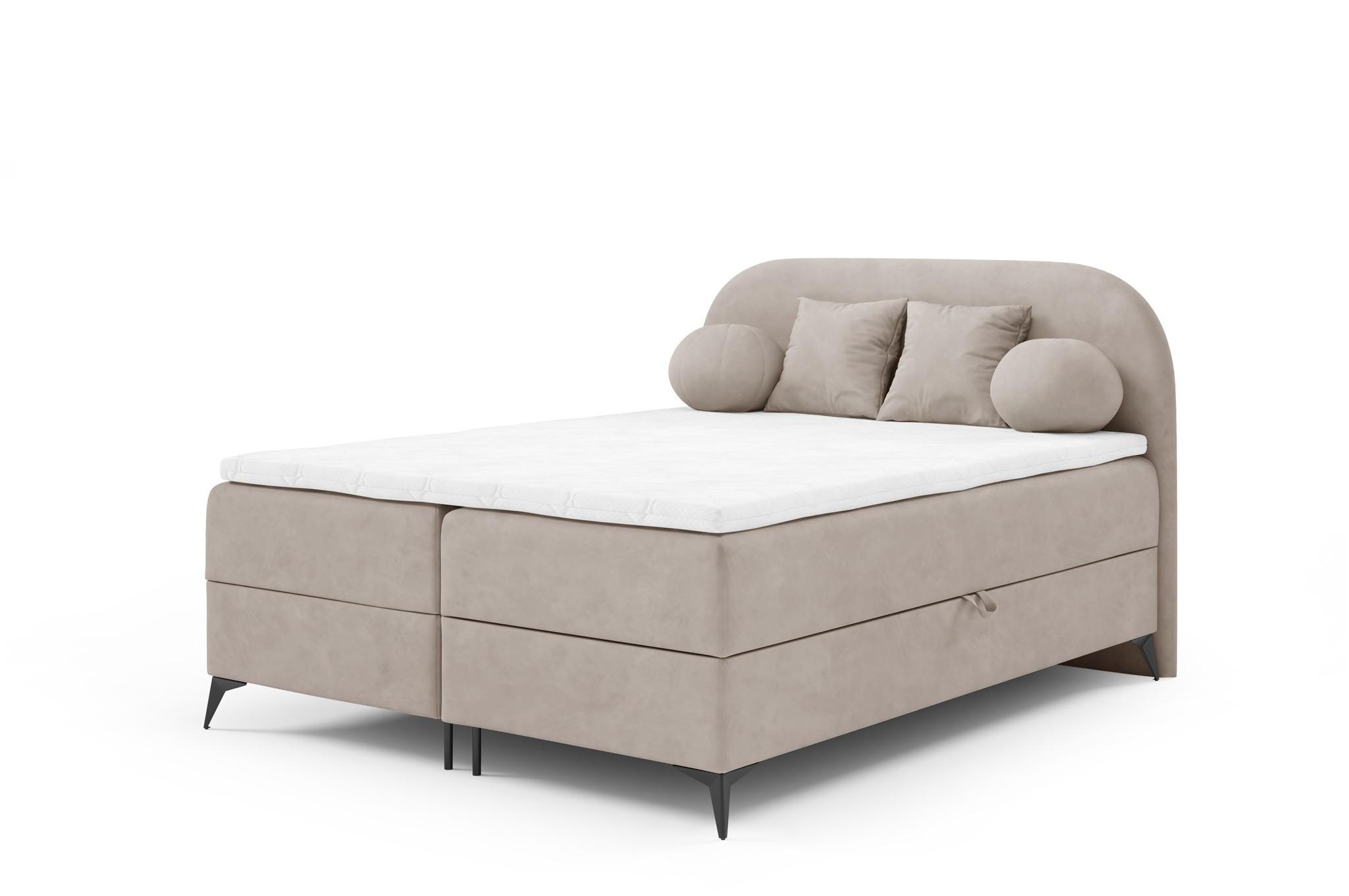BOXBETT Gorgia - Creme, Holzwerkstoff/Textil (160/200cm) - Fun Möbel