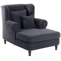 SESSEL XXL Karley Bezug Veloursstoff Buche nussbaum dunkel / anthrazit - Anthrazit, Kunststoff (103/103/149cm) - 58aufmkessel