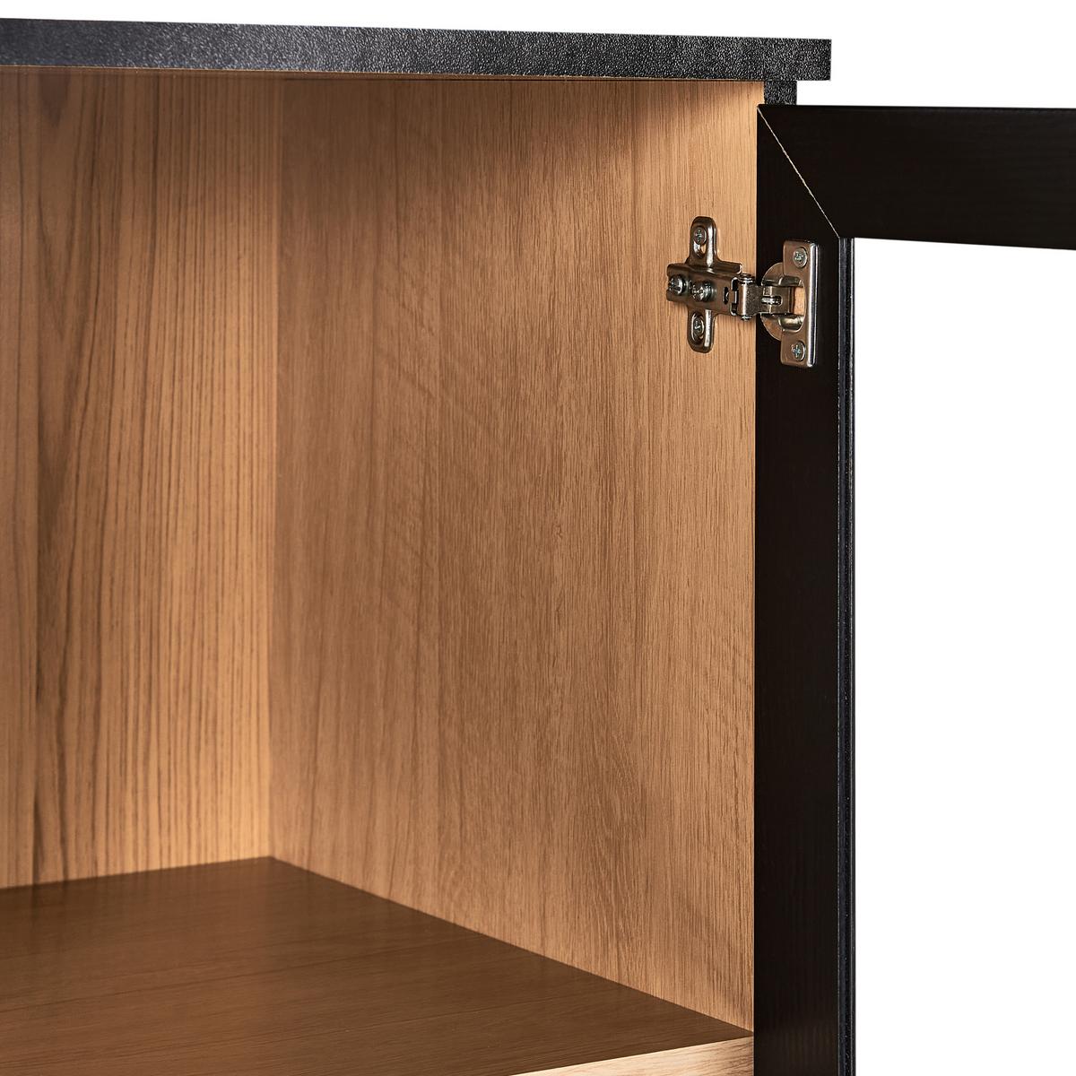 VITRINE mit Glastüren 40 cm Schwarz Tingledale - Schwarz, Holzwerkstoff (40/150/38cm) - Beliani