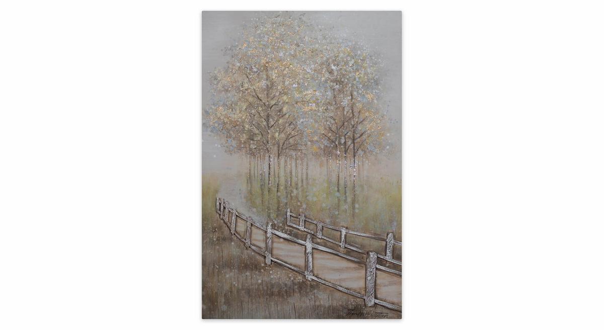 ACRYLBILD HANDGEMALT 60/90 cm - Braun, Holz/Textil (60/90cm) - KUNSTLOFT