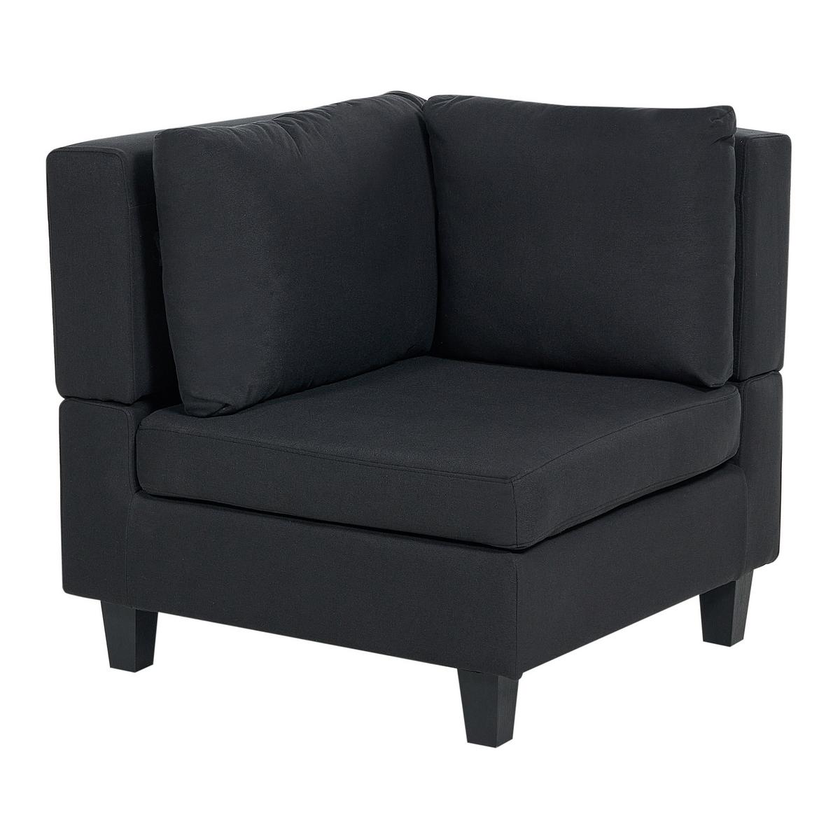 3-SITZER-SOFA Leinenoptik schwarz Unstad - Schwarz, Textil (228/72/76cm) - Beliani