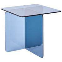 BEISTELLTISCH Sicherheitsglas Blau Amisk - Blau, Glas (50/50/46cm) - Beliani