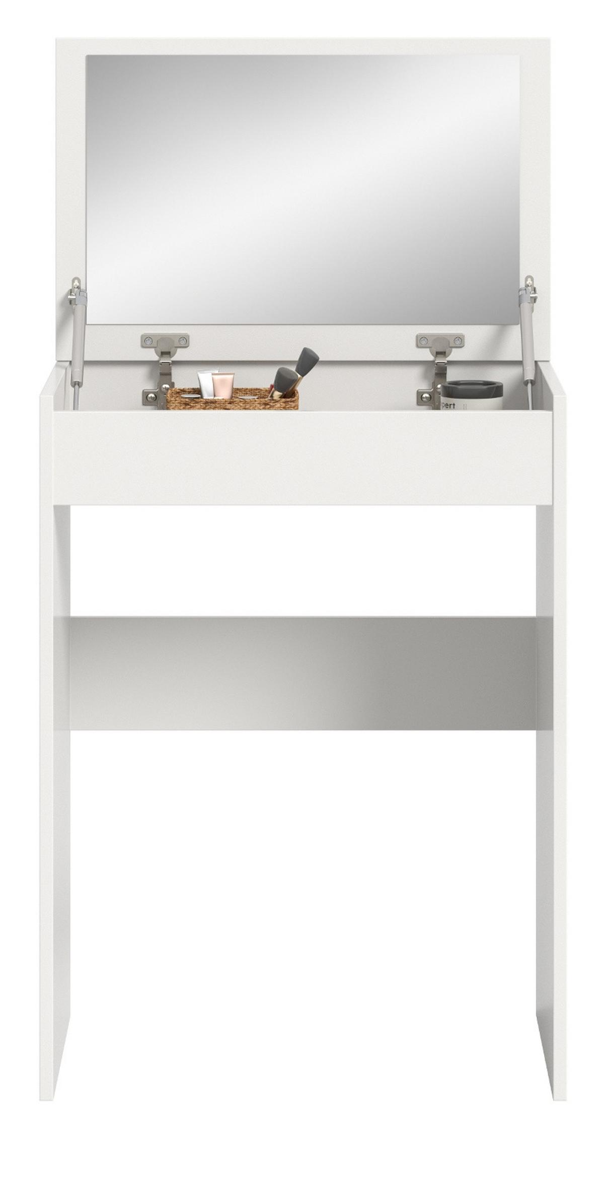 SCHMINKTISCH in weiß 62 x 84 cm, Kosmetiktisch mit Spiegel und Soft-Close - Weiß, Glas/Holzwerkstoff (62/84/40cm) - Inn.Furn