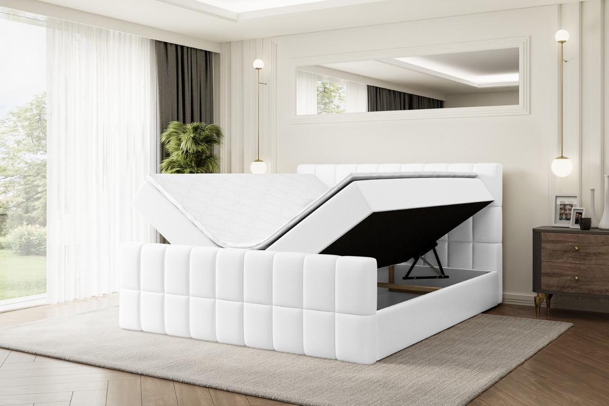 BOXBETT MIAMI-Z - 140x200 cm - H3 - Weiß Hochglanz - Weiß Hochglanz, Holzwerkstoff (140/200cm) - ALTDECOR
