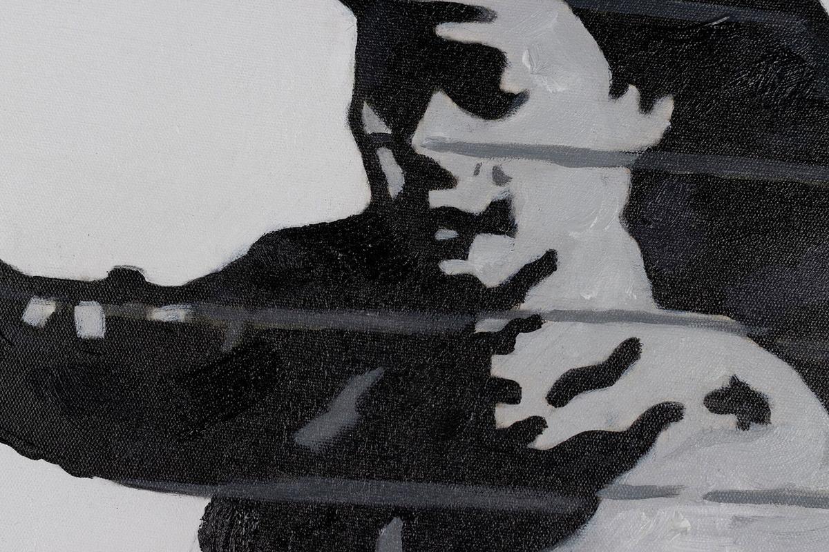 ACRYLBILD HANDGEMALT 60/90 cm - Schwarz, Holz/Textil (60/90cm) - KUNSTLOFT