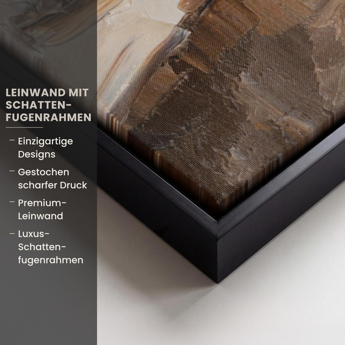 LEINWAND Bilder mit Rahmen - Ölgemälde - Frau - Wein - 40x60 - Hellbraun, Textil (40/60cm) - MuchoWow