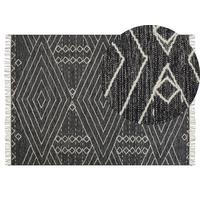 KURZFLOR-TEPPICH Khenifra 200/140 cm - Schwarz, Textil (140/200cm) - Beliani