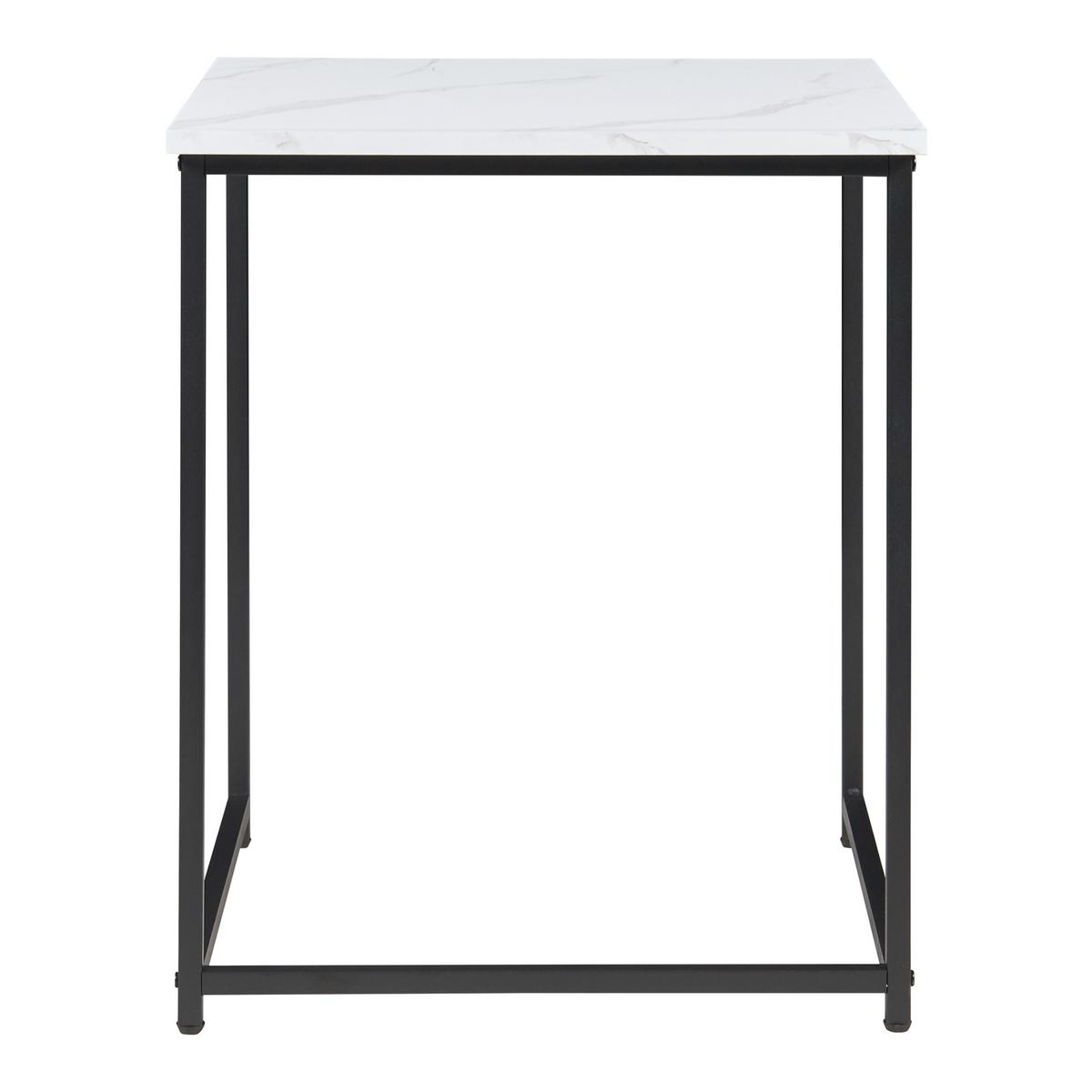 BEISTELLTISCH-SET 3 TLG. Trollhättan - Schwarz/Weiß, Holzwerkstoff/Metall (50/50/60cm) - [en.casa]