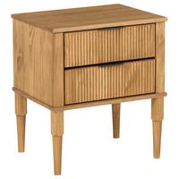 NACHTTISCH mit 2 Schubladen Kiefernholz Hellbraun Tauriac - Hellbraun/Braun, Holz - Beliani