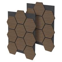 AKUSTIKPANEEL 2er Set Schallschutzplatten Hexagon Braun Holzoptik 66x81x2 cm aus Filz - Braun, Holzwerkstoff (2.1/81.1/66.6cm) - ML-DESIGN