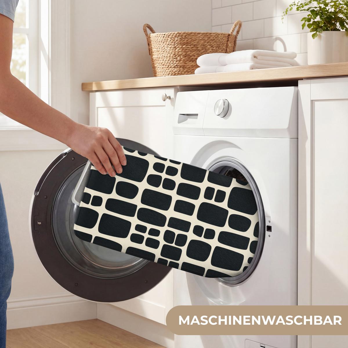 BADEMATTE Modern - Bio - Schwarz 80x50 cm - Anthrazit, Textil (80/50cm) - OnlyWow