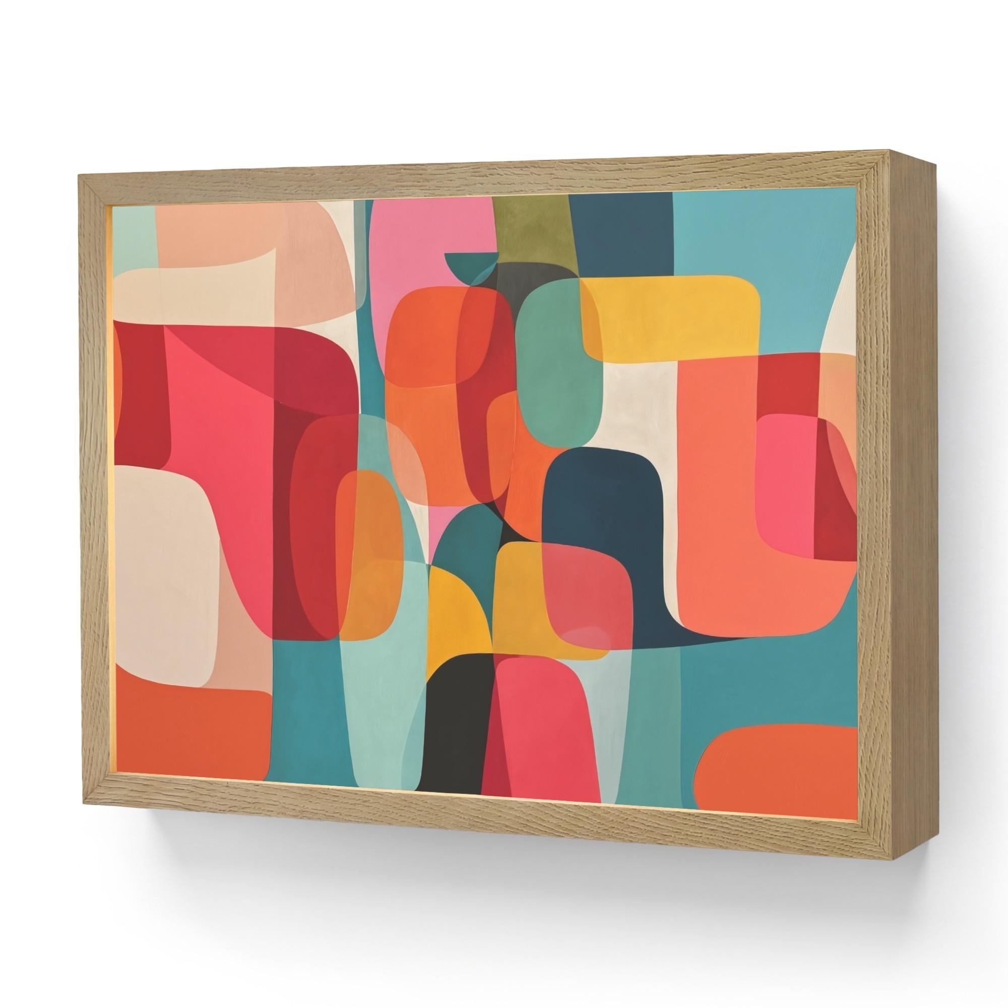 WANDLEUCHTE MIT AKKU Formen - Bunt - Abstrakt - Flugzeuge 40x30 cm - Multicolor, Holzwerkstoff (40/30/8cm) - OnlyWow