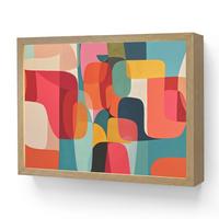 WANDLEUCHTE MIT AKKU Formen - Bunt - Abstrakt - Flugzeuge 40x30 cm - Multicolor, Holzwerkstoff (40/30/8cm) - OnlyWow
