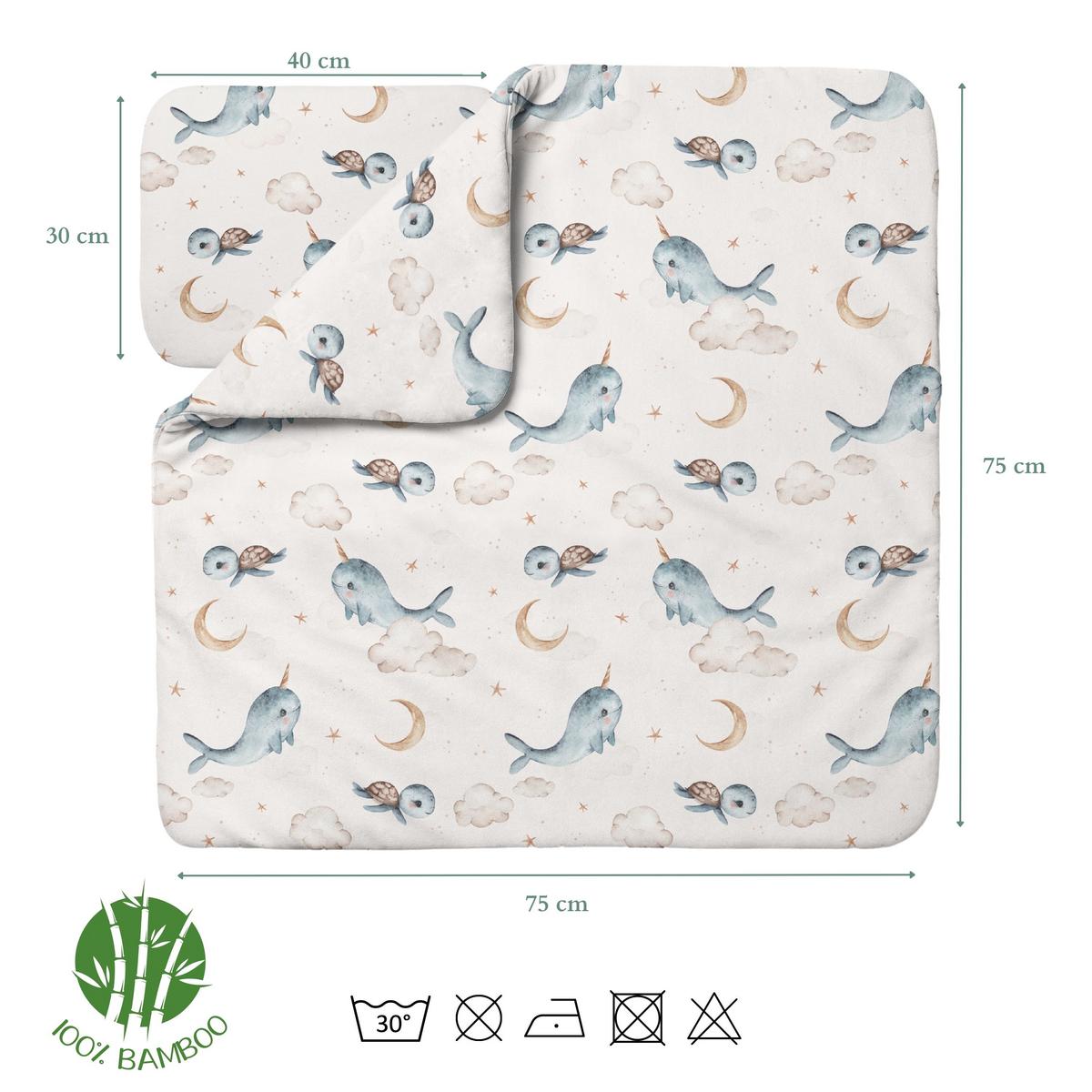 BABY Bambus-Bettwäsche Wale - Beige, Textil (75/75cm) - waldin