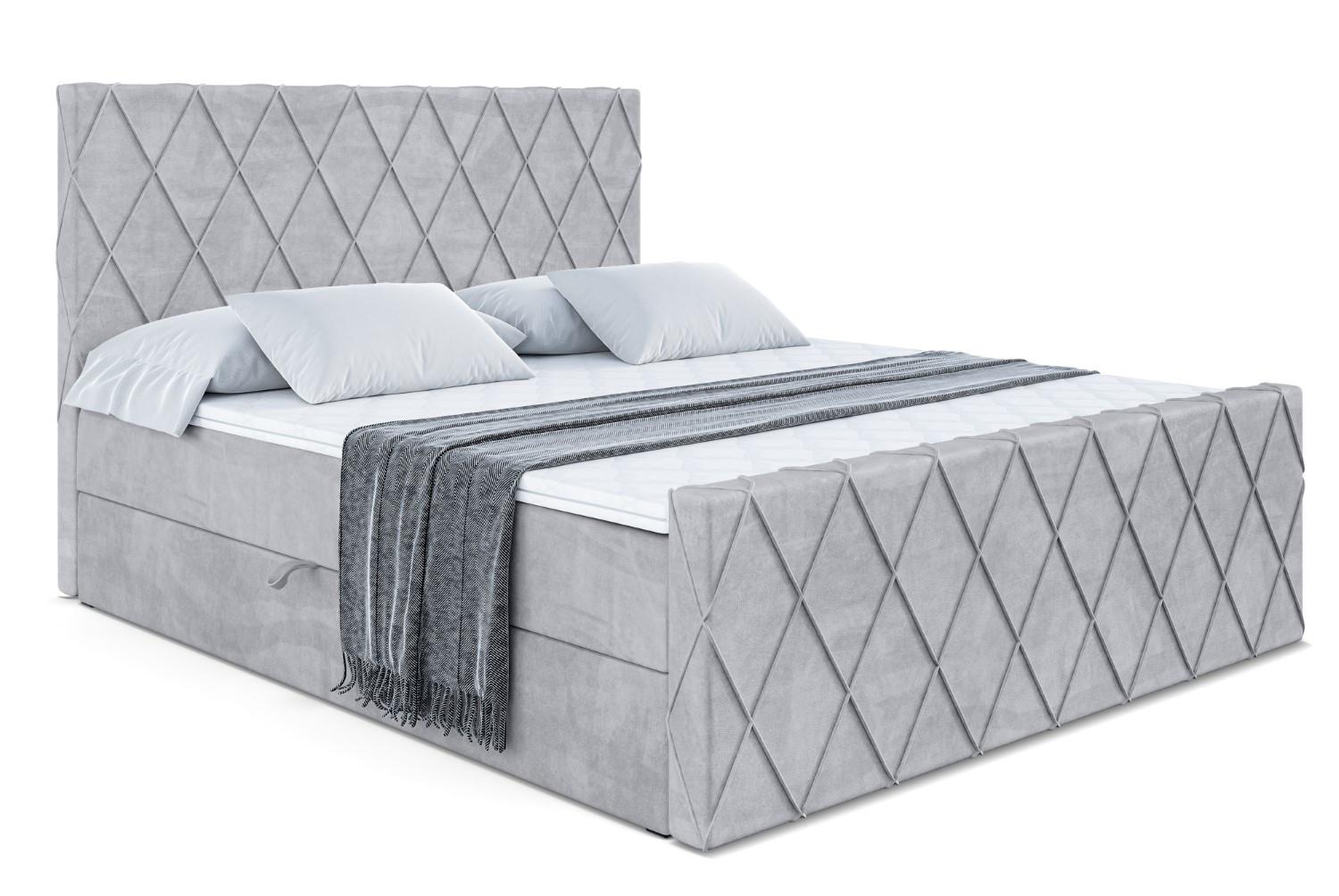 BOXBETT LEPARO-Z - 120 x 200 - H4 - Hellgrau - Grau, Holzwerkstoff (120/200cm) - ALTDECOR