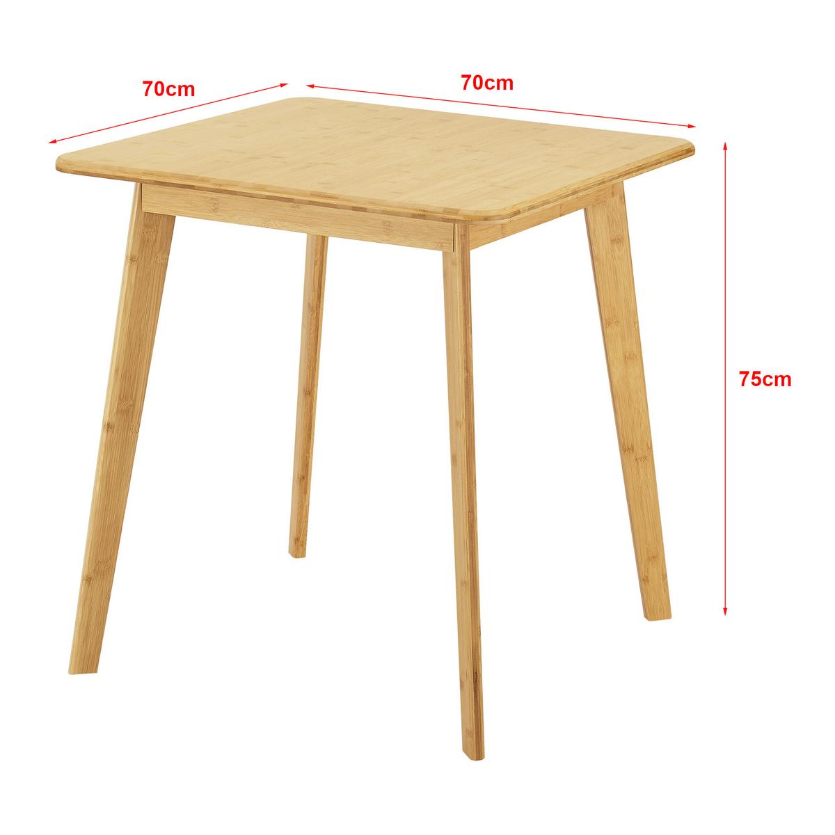 ESSTISCH Närpes - Naturfarben, Holz (70/70/75cm) - [en.casa]