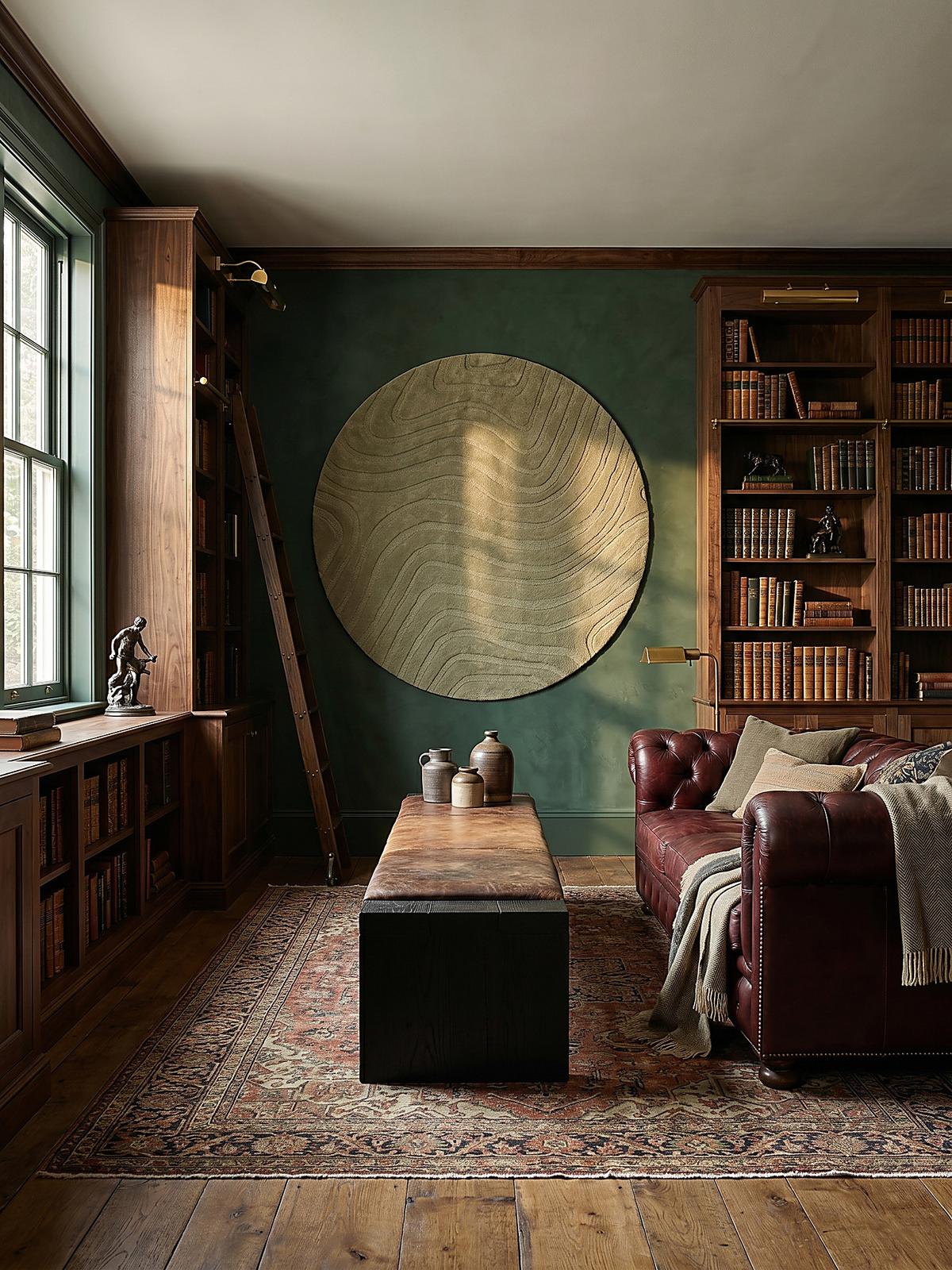 WOLLTEPPICH LEVEN, abstrakt, Olivegrün, Ø 160 cm - Grün, Textil (160/160cm) - KADIMA DESIGN