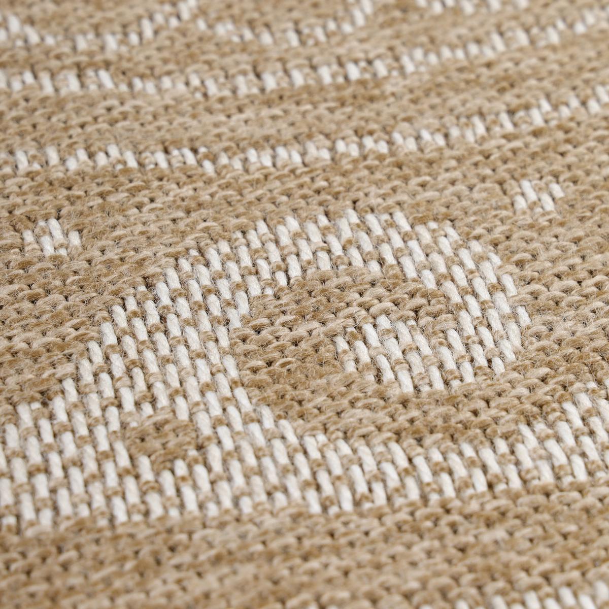 TEPPICH Outdoor KAUNS in Beige, im Vintage-Stil, aus Polypropylen, Ø 120 cm - Beige, Textil (120/120cm) - KADIMA DESIGN