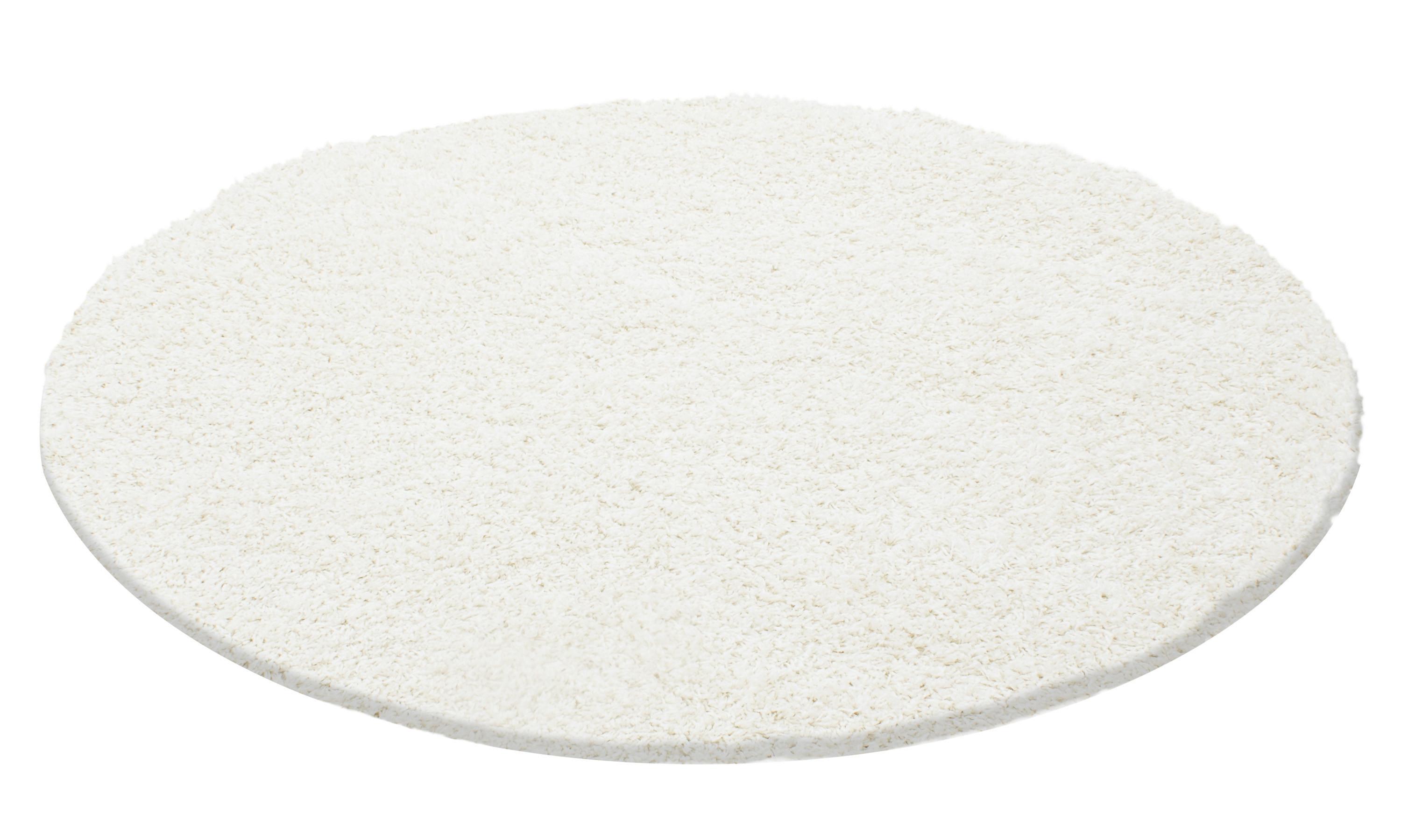 HOCHFLORTEPPICH RHEIN, einfarbig, aus Polypropylen, Creme, Ø 200 cm - Beige, Textil (200/200cm) - KADIMA DESIGN
