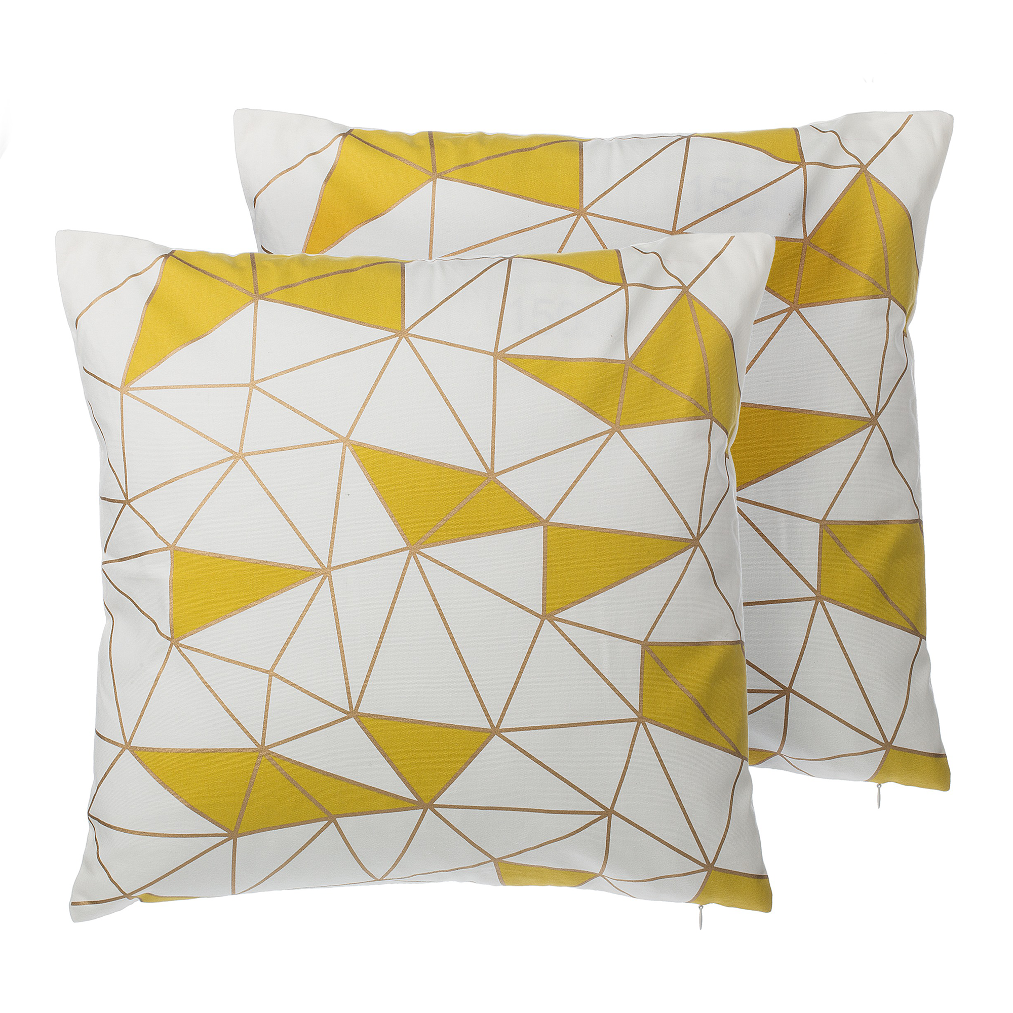 DEKOKISSEN 2er-Set Weiß 45/45 cm Clarkia - Weiß, Naturmaterialien/Textil (45/45cm) - Beliani