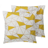 DEKOKISSEN 2er-Set Weiß 45/45 cm Clarkia - Weiß, Naturmaterialien/Textil (45/45cm) - Beliani