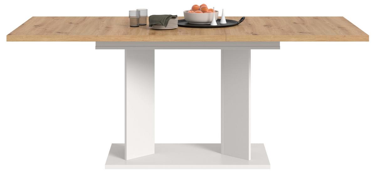 ESSTISCH Eiche Artisan, weiß 150 - 190 x 90 cm, Küchentisch ausziehbar - Eiche Artisan/Weiß, Holzwerkstoff (90/150/76cm) - Inn.Furn