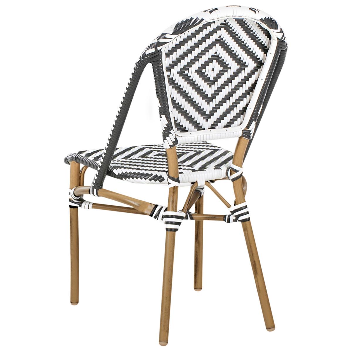 GARTENMÖBEL-SET 4-Sitzer Schwarz/Weiß Polyrattan Rifreddo - Naturfarben, Kunststoff - Beliani