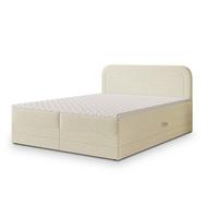 BOXBETT ARMEL 140x200 cm mit Matratze und Topper - Creme - Creme, Holz (140/200cm) - MASSENO