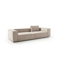 SOFA CARMO Beige Cord - Beige/Schwarz, Kunststoff/Textil (306/68/118cm) - KAWOLA
