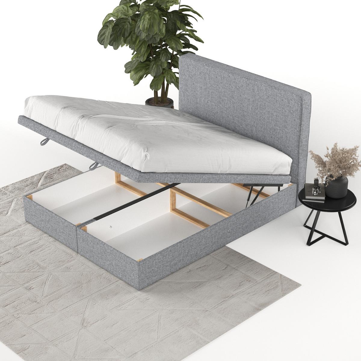POLSTERBETT Hush mit Stauraum 120/200 cm Grau im Alta Stoff - Schwarz/Grau, Holz/Holzwerkstoff (120/200cm) - AltaBeds
