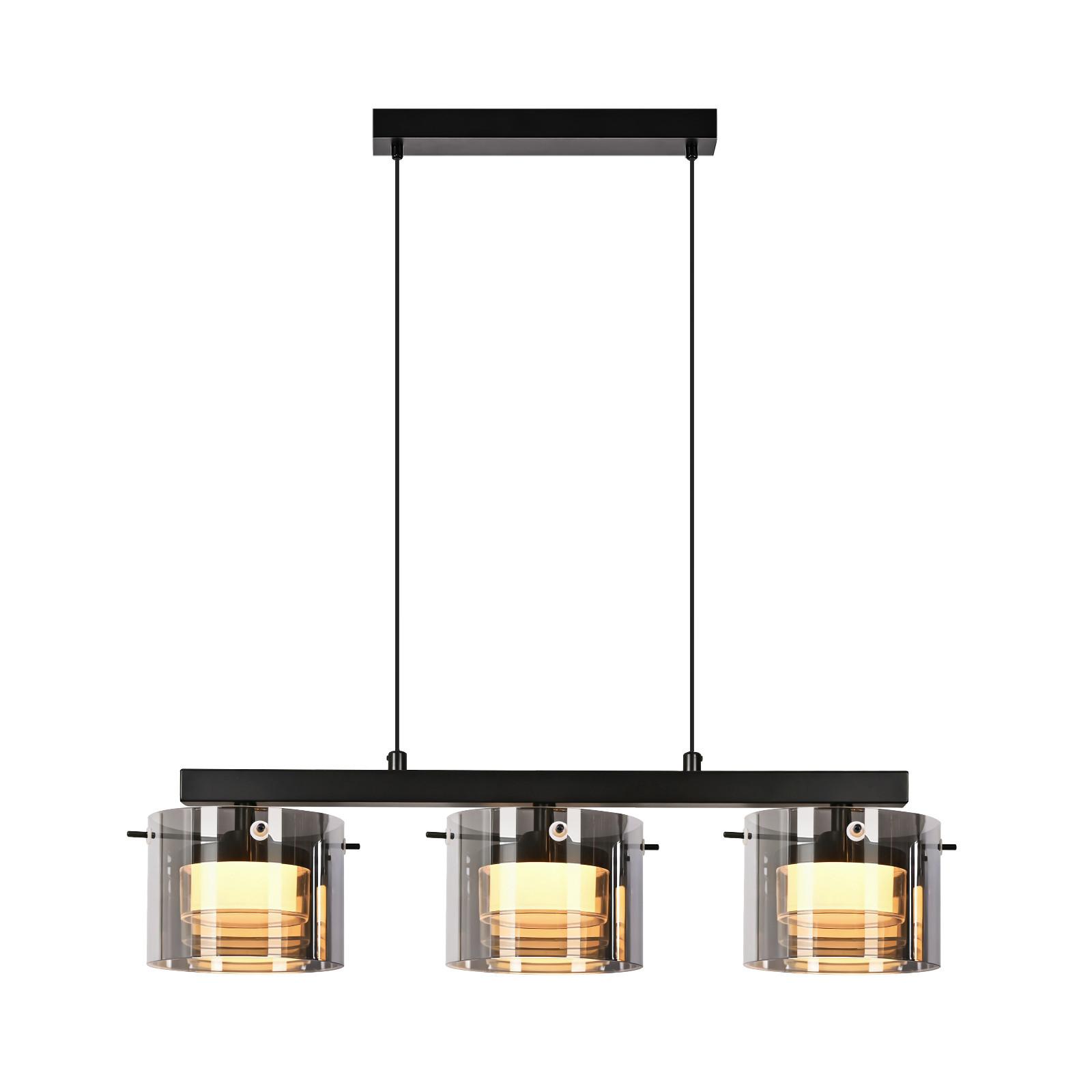 PENDELLEUCHTE Anvel 52/12/157 cm - Schwarz, Glas/Metall (52/12/157cm) - ZMH
