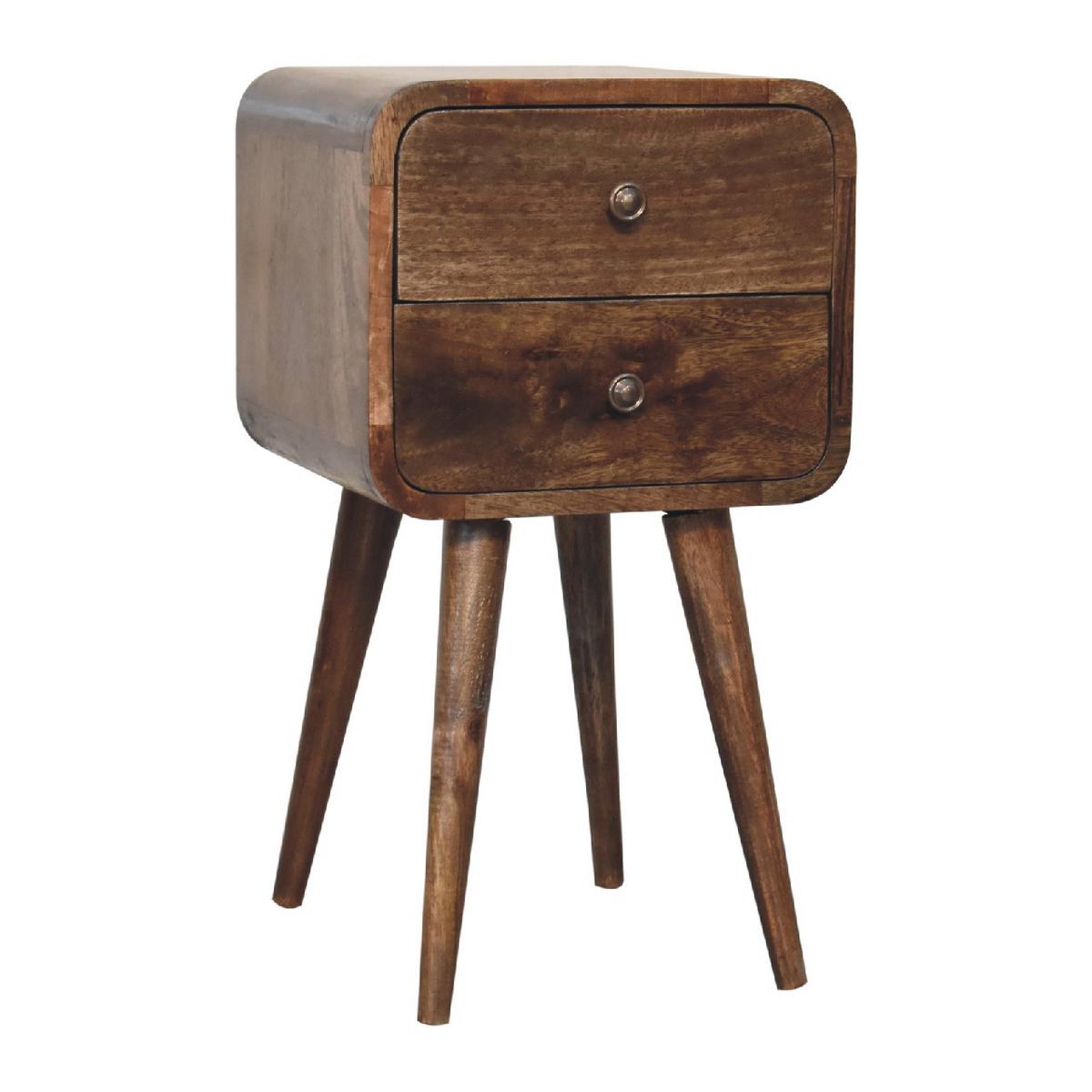 NACHTTISCH aus Massivholz - Messingfarben/Braun, Holz/Metall (30/55/30cm) - Artisan Furniture