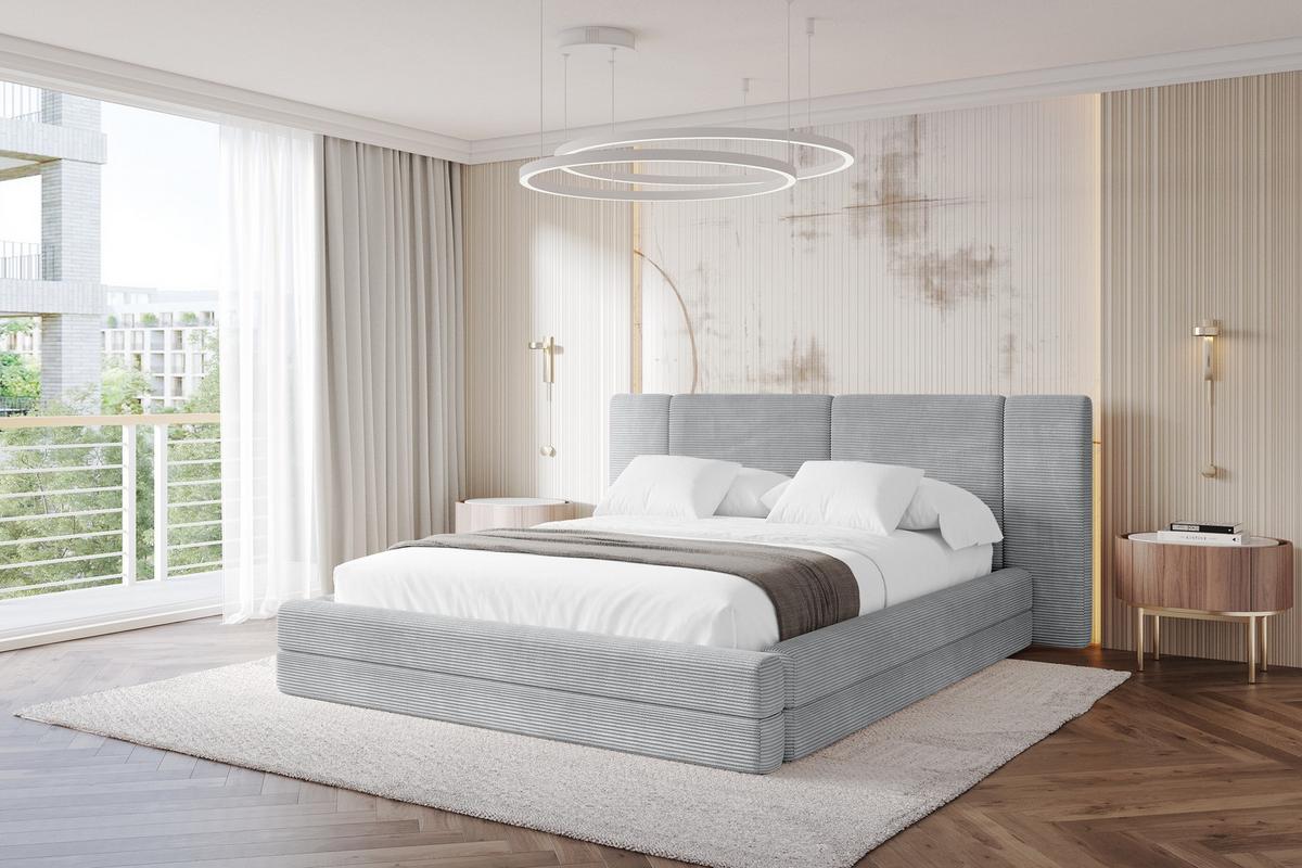 POLSTERBETT mit Bettkasten und Lattenrost, Bett mit Matratze H3/H4 - TEVO 140x200 Grau - Anthrazit, Holzwerkstoff/Textil (140/200cm) - ALTDECOR