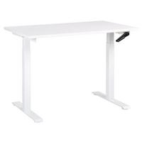 SCHREIBTISCH weiß 120/72 cm manuell höhenverstellbar Destin III - Weiß, Holz (120/72/74cm) - Beliani