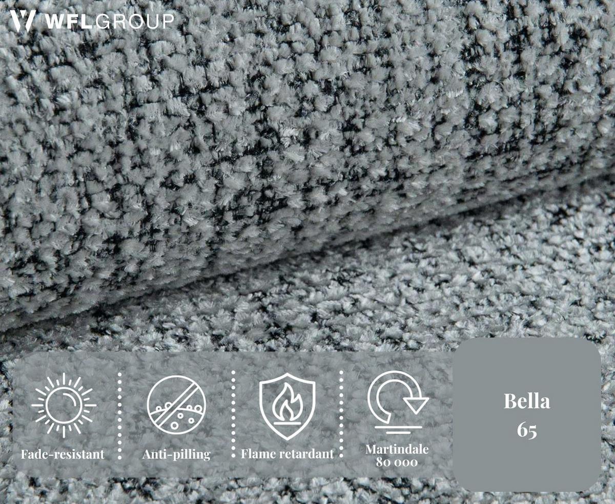 ECKSOFA Fabio mit Bettkasten, Strukturiert Grau 255/165/91 cm - Schwarz/Grau, Textil (255/165cm) - WFL GROUP
