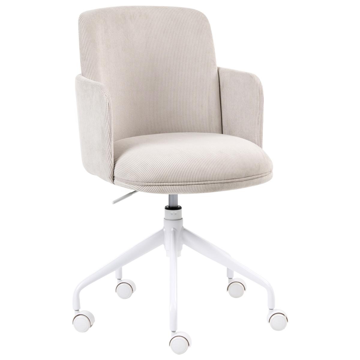 BÜROSTUHL Cord Hellbeige Dryden - Beige, Textil (60/84/60cm) - Beliani