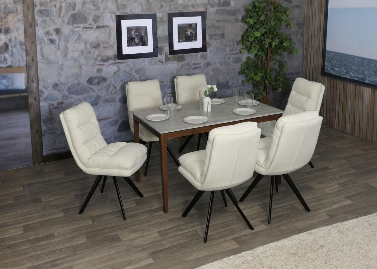 ESSZIMMERSTUHL Weiß 6er-Set - Creme/Weiß, Textil (48/92/68cm) - MCW
