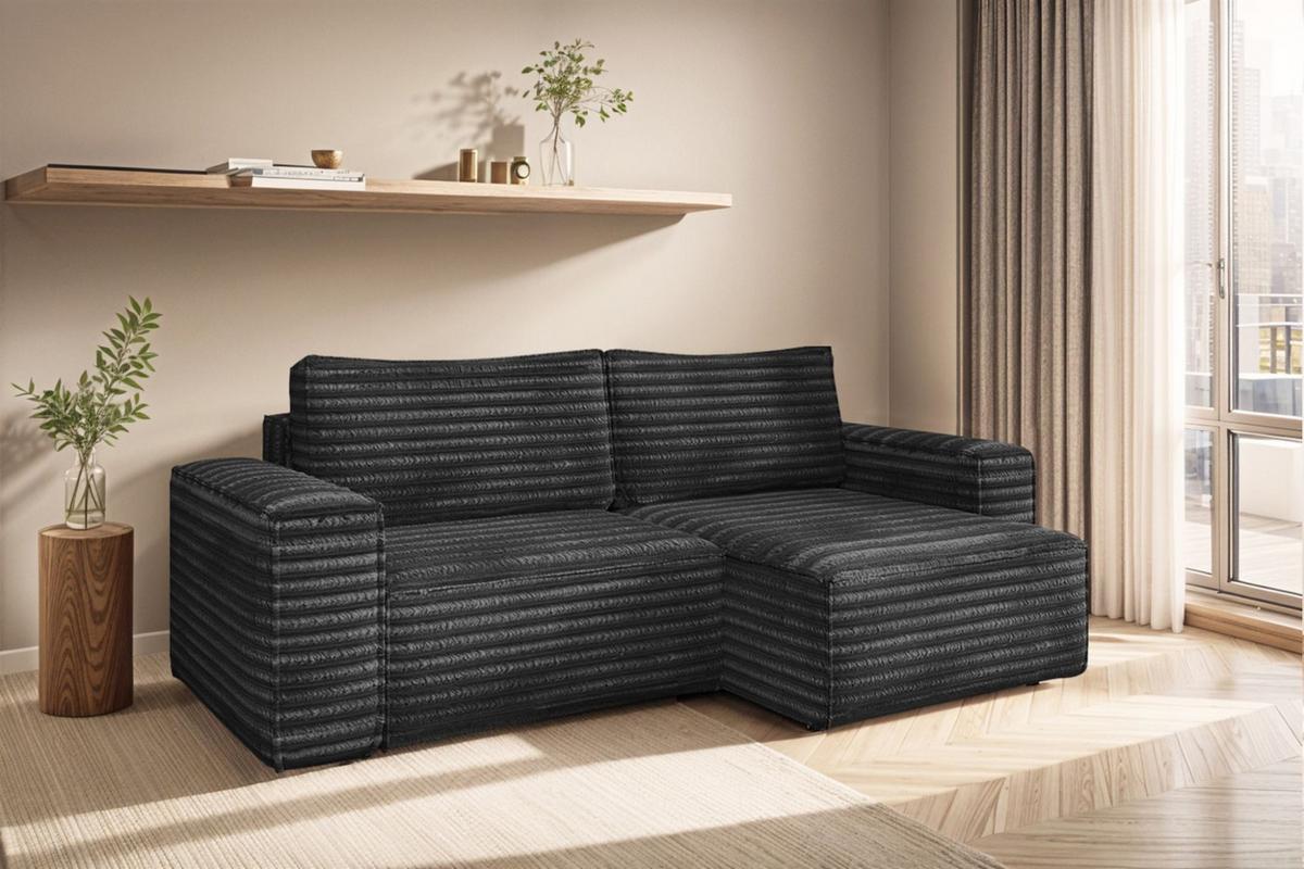 ECKSOFA Schlafsofa Madlen - Anthrazit, Holzwerkstoff/Textil (248/140cm) - Fun Möbel