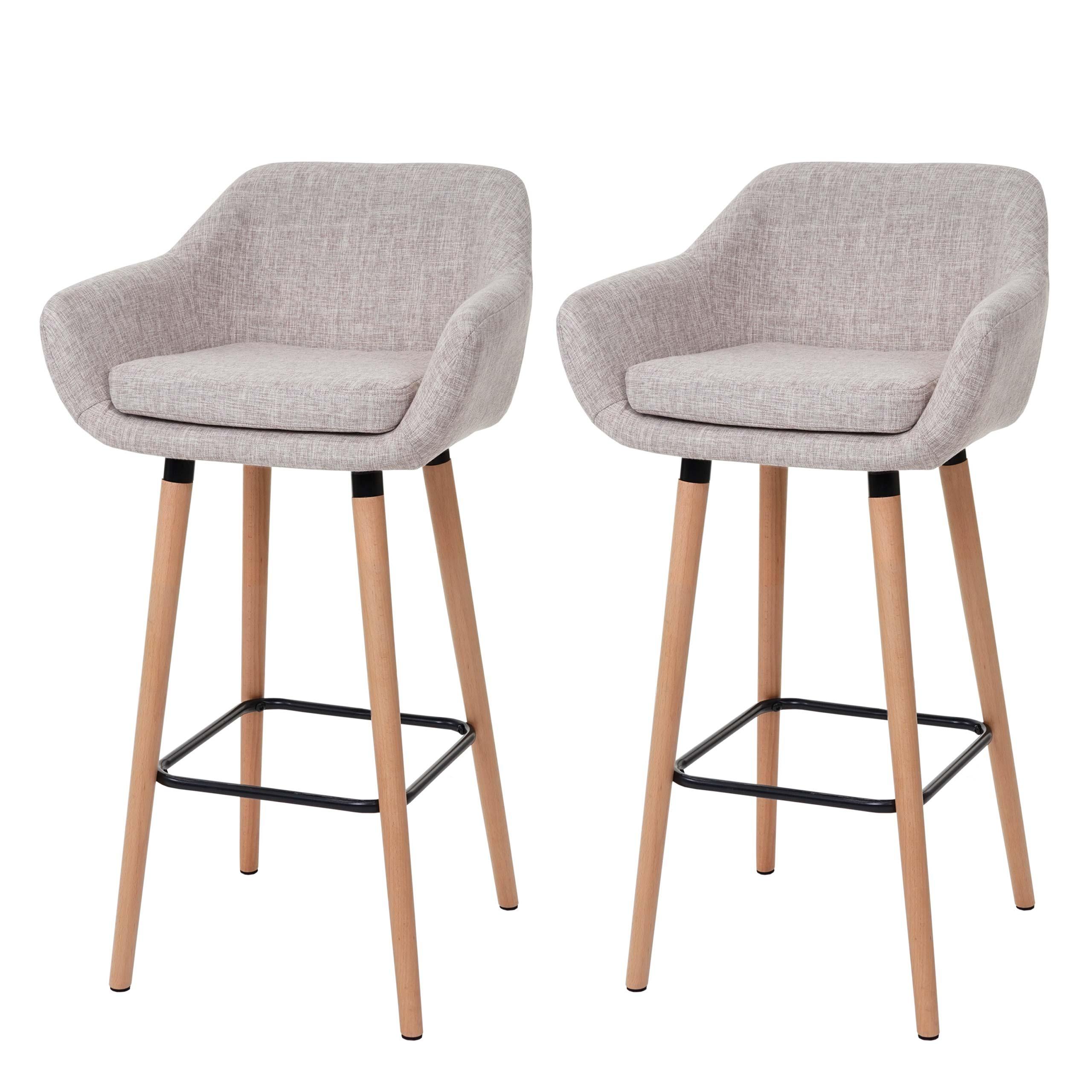 BARHOCKER Hellgrau 2er-Set - Hellgrau, Textil (53/99/45cm) - MCW