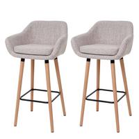 BARHOCKER Hellgrau 2er-Set - Hellgrau, Textil (53/99/45cm) - MCW