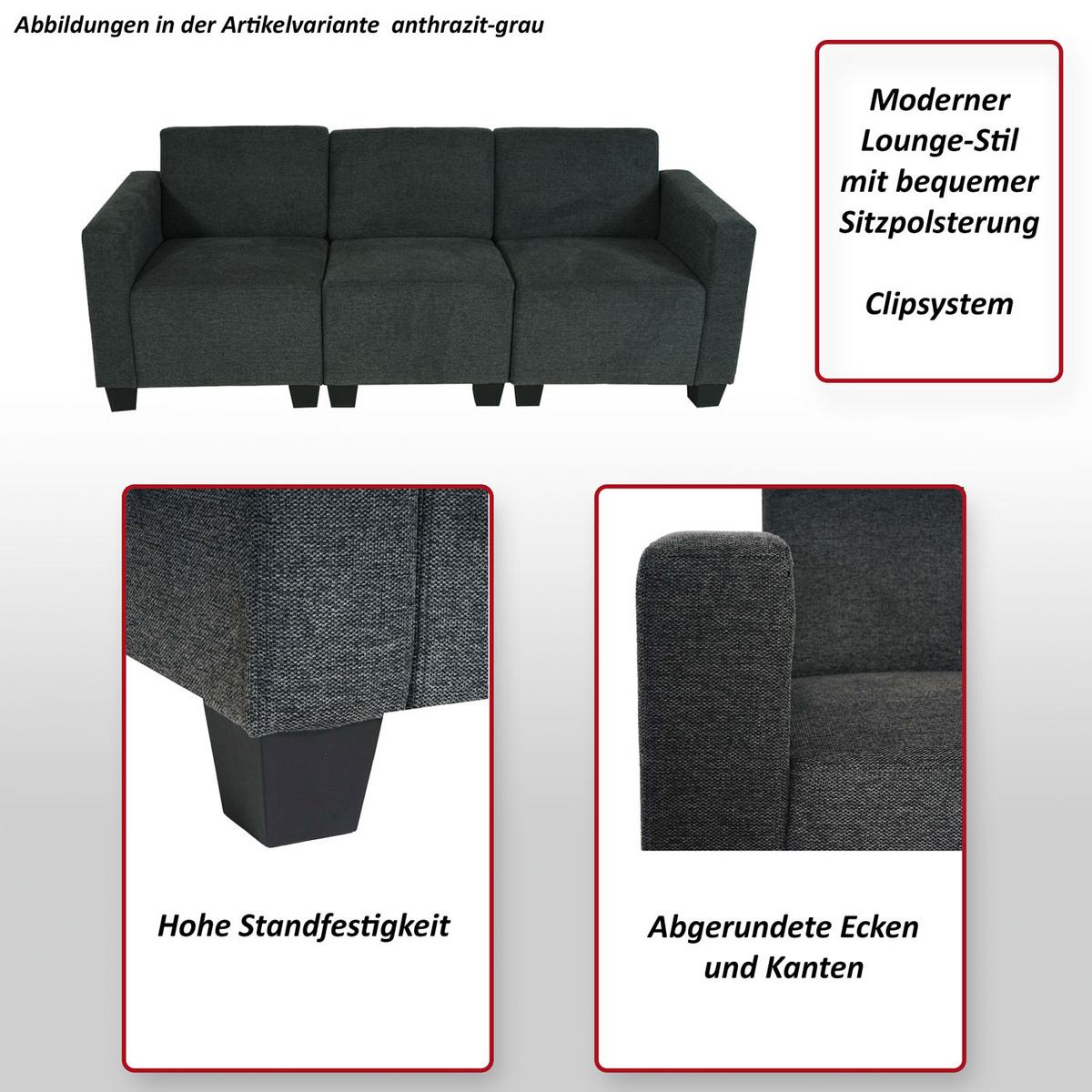 3-SITZER SOFA Grau - Grau, Textil (193/76/72cm) - MCW