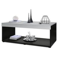 COUCHTISCH Pure Tischplatte und Blenden in Hellgrau seidenmatt - Greige, Holzwerkstoff (58/104/40.5cm) - Vladon