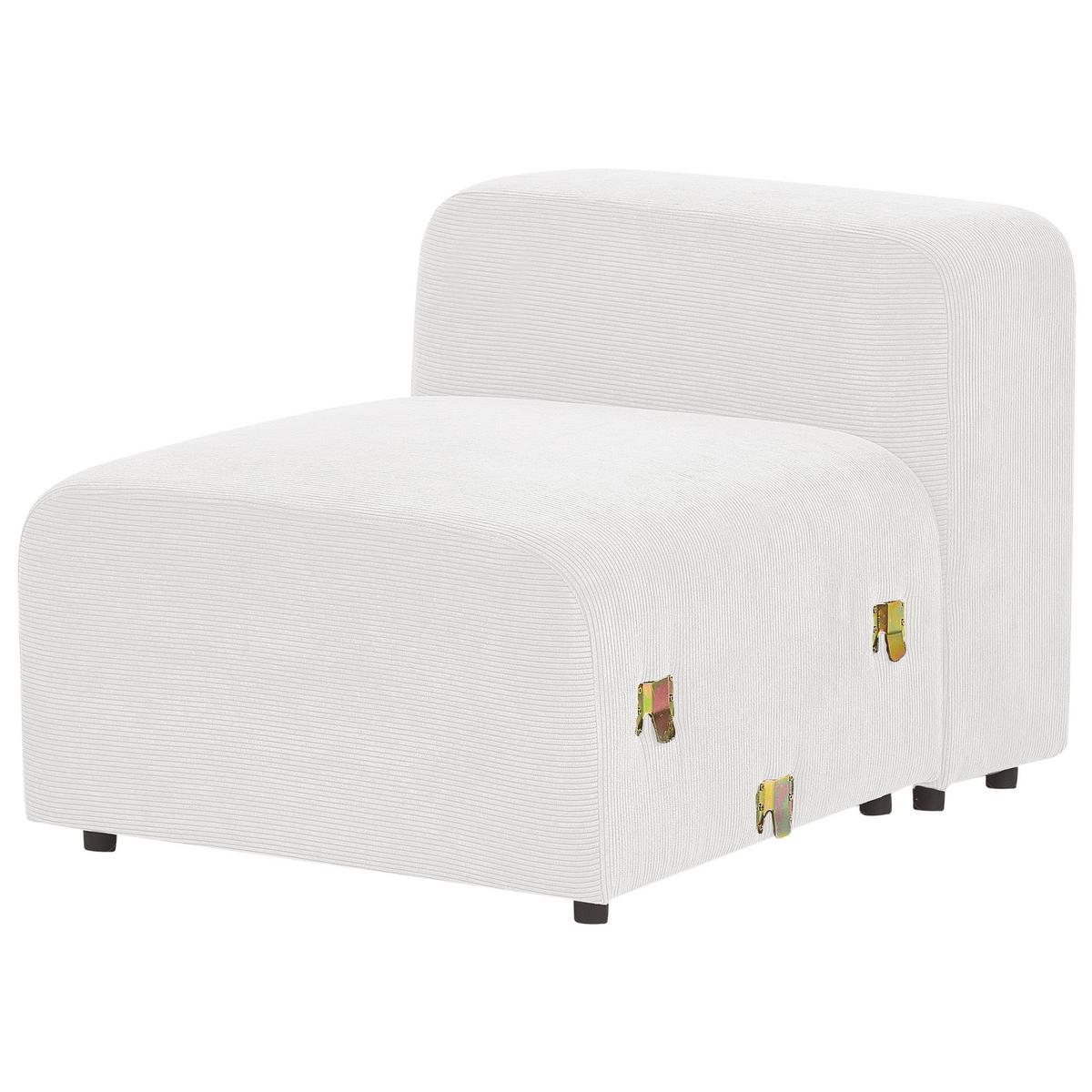 3-SITZER-MODULSOFA Cremeweiß Cord Falsterbo - Creme, Textil (278/70/105cm) - Beliani
