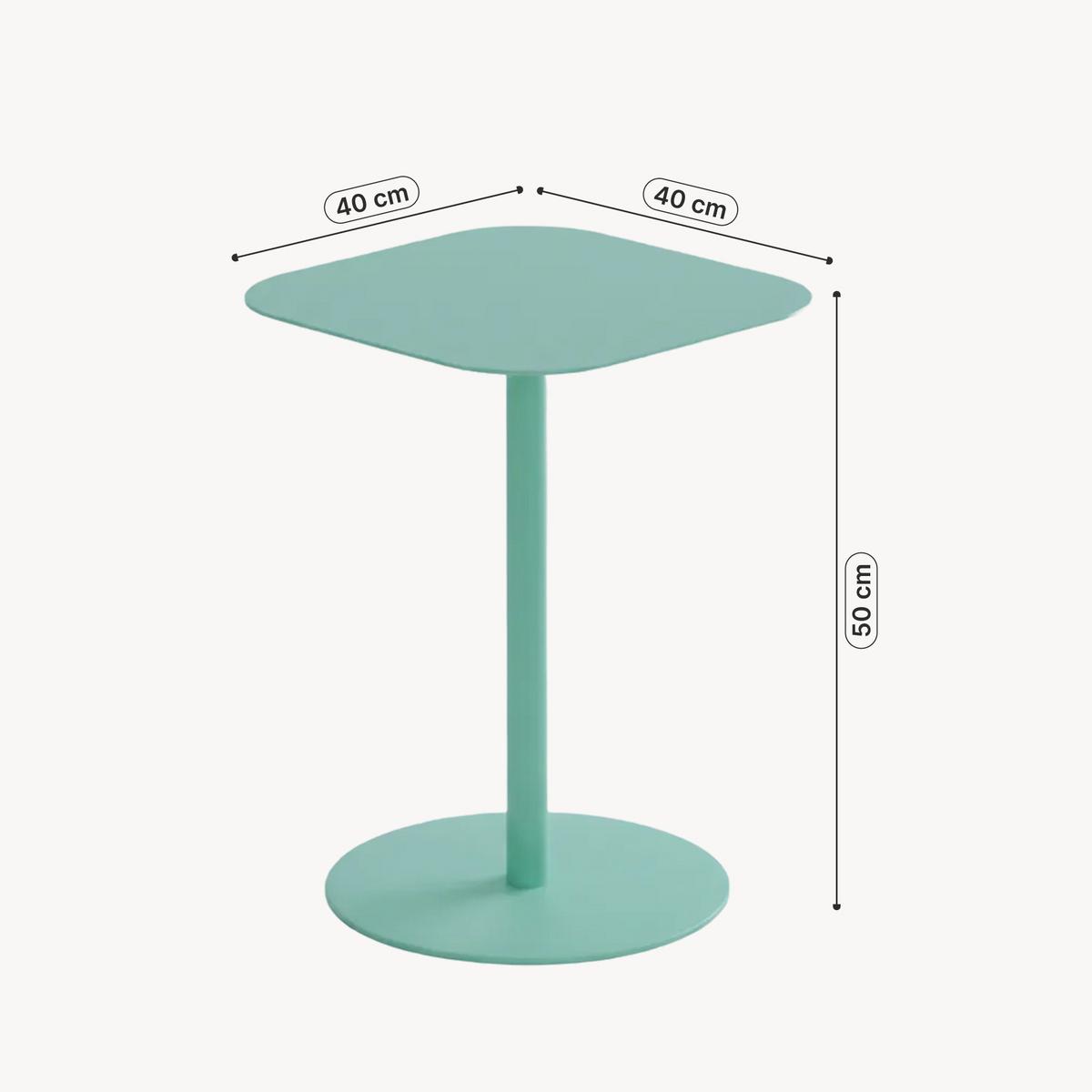 BEISTELLTISCH Nastätten - Mintgrün, Metall (40/40/50cm) - [en.casa]