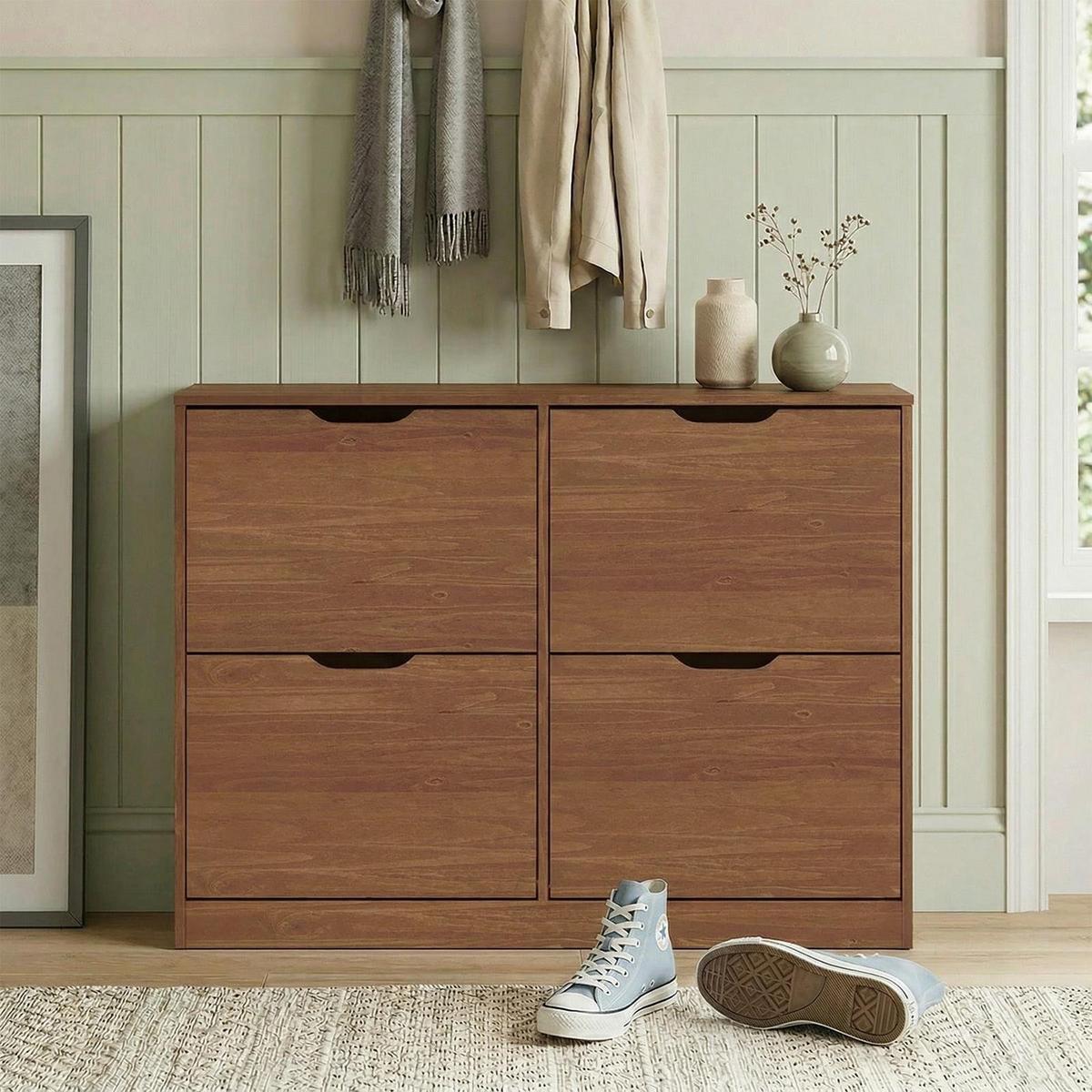 SCHUHKIPPER BASIL Kastanie - Kastanienfarben, Holz (115/79/25cm) - IDIMEX
