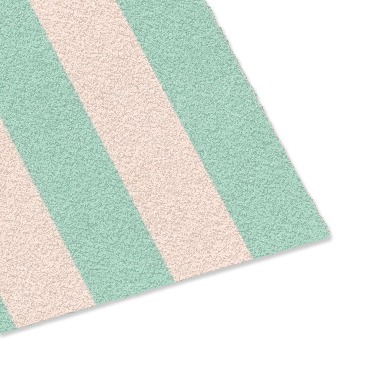 FUSSMATTE Rosa – Grün – Streifen – Entspannung 90x60 cm - Mintgrün, Kunststoff (90/0.4cm) - MuchoWow