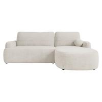ECKSOFA Loridu, Seite: Rechts - Creme/Schwarz, Holz/Kunststoff (250/174cm) - MIRJAN24
