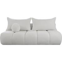 SCHLAFSOFA Milla mit Bettkasten, Creme Weiß 205/97/85 cm - Schwarz/Weiß, Textil/Metall (205/97/85cm) - WFL GROUP
