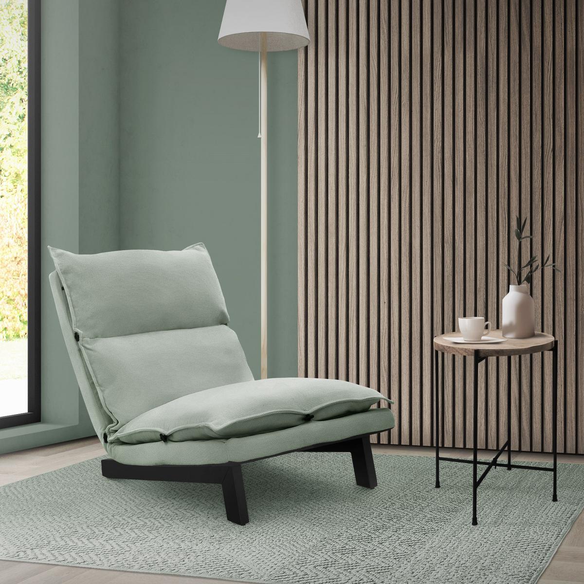 BODENSTUHL Grau-Grün - Schwarz/Hellgrün, Textil/Metall (59/73.5/96cm) - ML-DESIGN