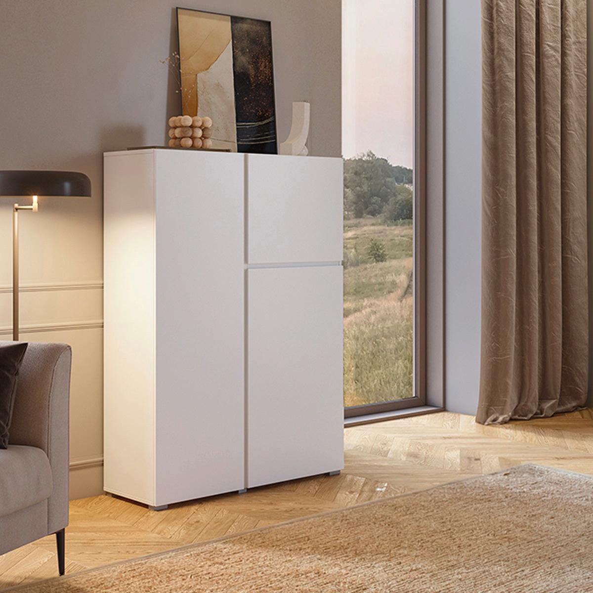 SIDEBOARD Maxis Weiß - Weiß, Holzwerkstoff (92/139/40cm) - Petits-meubles